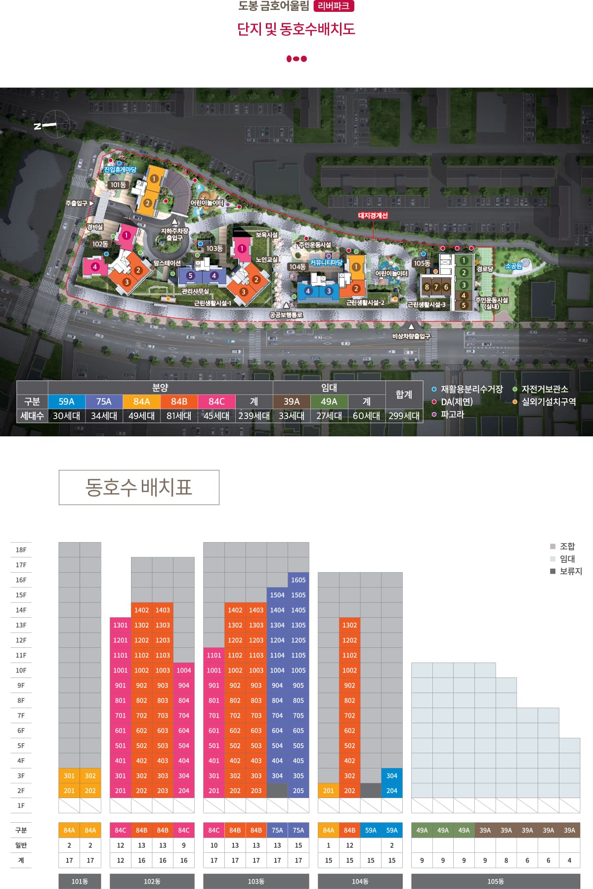 1단지 및 동호수배치도